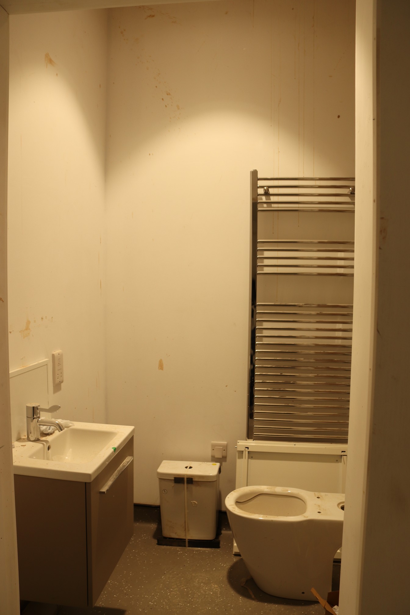 Sanitary ware is being installed in the en-suites shower rooms in Gateway Lodge