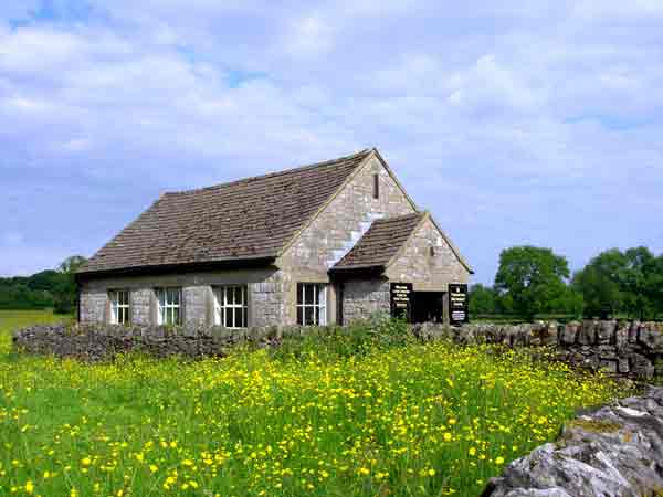 Photo of Tissington Chapel, with fields surrounding it.