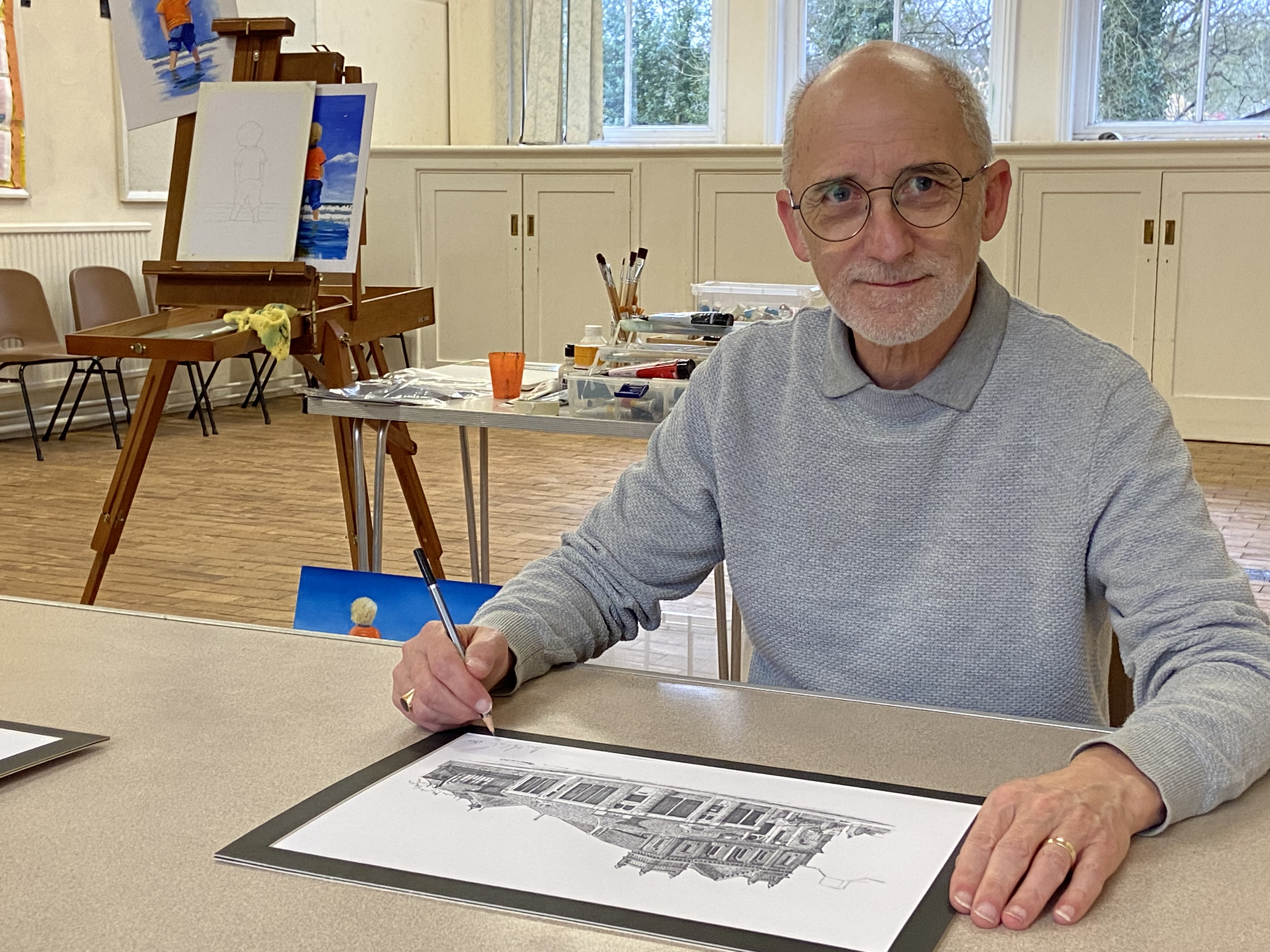 Ashbourne-based artist Alan Fernihough signs limited edition prints of Ashbourne Methodist Church