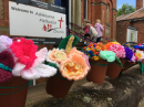 Flowers outside the church